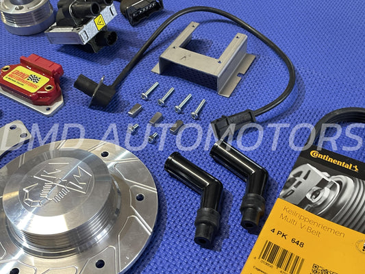 HIGH PERFORMANCE ELECTRONIC IGNITION MODIFICATION REMOVES DISTRIBUTOR FOR FIAT 500/126 ENGINES WITH POLY-V KIT FOR DYNAMO