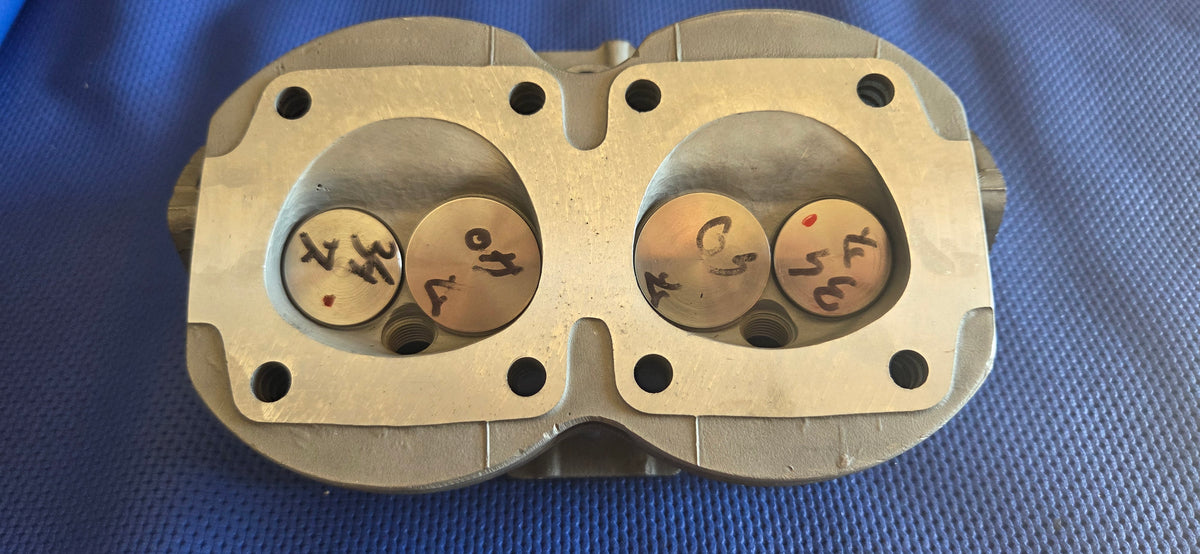 MODIFIED FIAT 500 CYLINDER HEAD WITH 34mm EXHAUST, 40mm INTAKE VALVES, AND 7mm STEEL STEMS